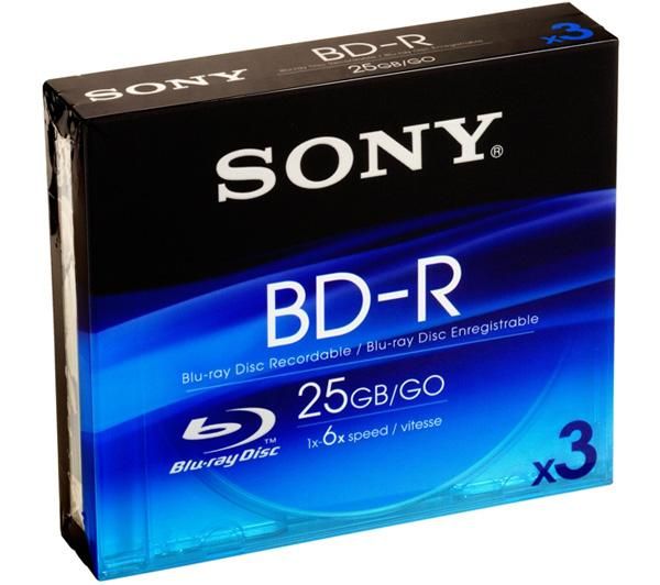 Sony Blu-ray-Disk BD-R BNR25B 25 GB (3er Pack)