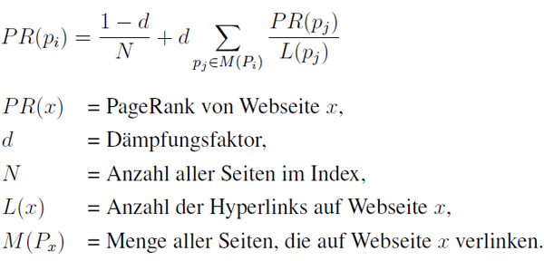 pagerank-formel