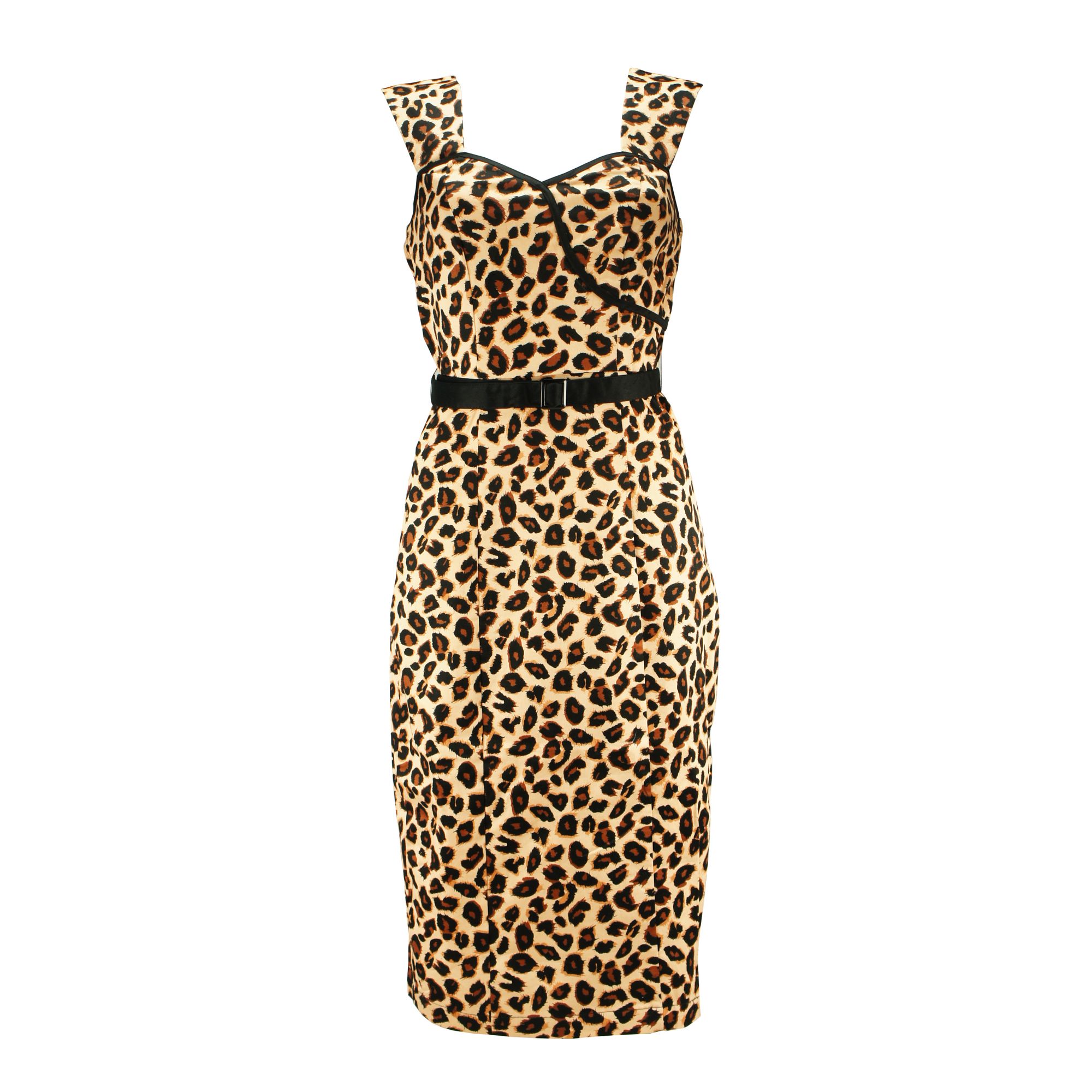Girly Kleid - Kleider im Leo Look mit Gürtel 4-14