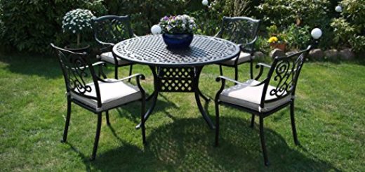 Gartenmöbel IVO: Garnitur:Tisch+4 Stühle Stahl/Alu