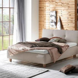 Boxspringbett Octavia 140x200 Stoff creme