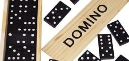Holz Domino Spiel in Natur Holzbox, Gesellschaftsspiele ab 1 Euro