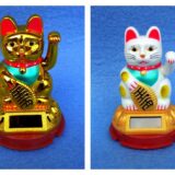 Solar Winkekatze Maneki Neko Katze 12cm